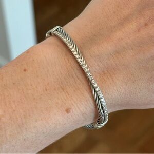 Beautiful David Yurman Diamond Crossover Link Bracelet.
